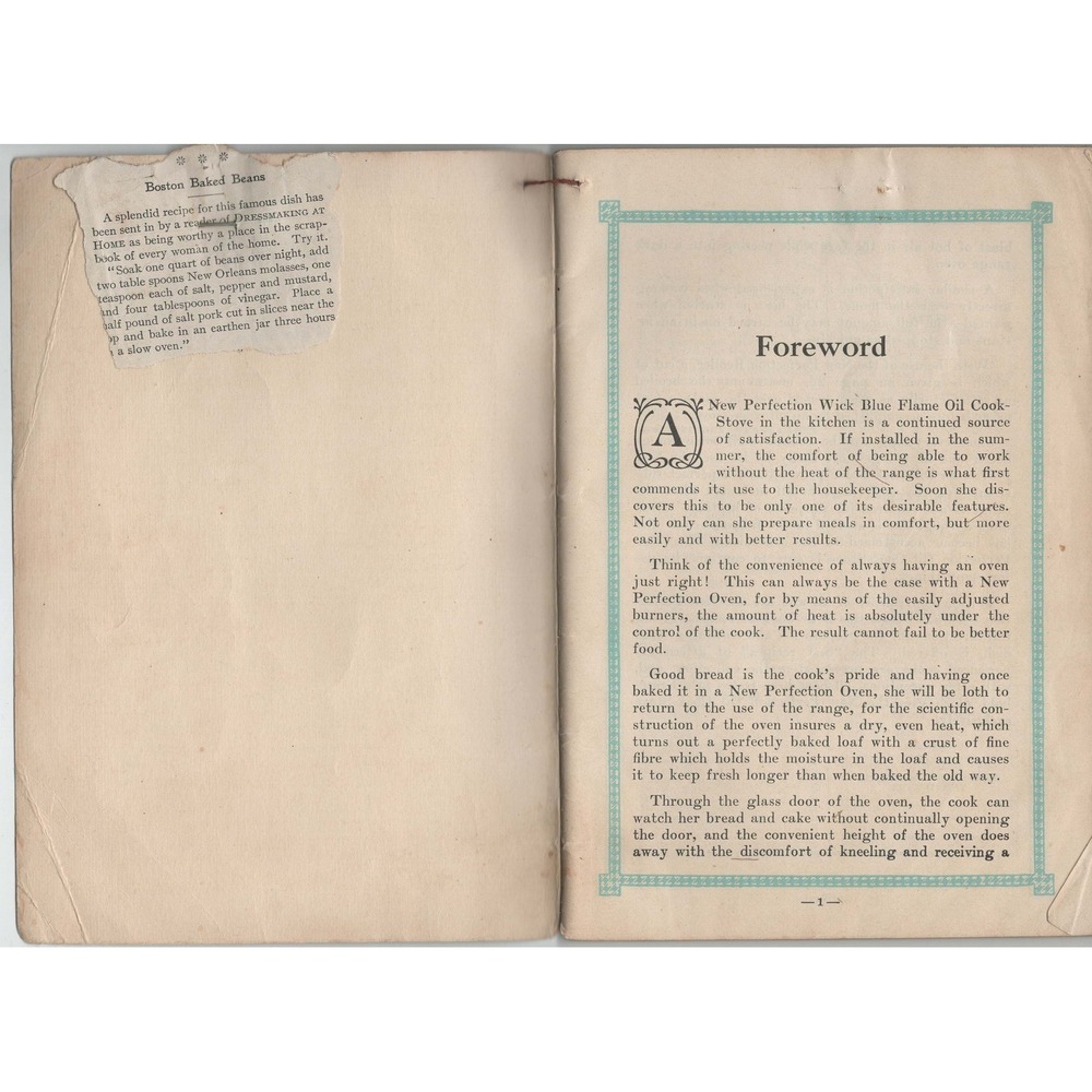Antique 1912 New Perfection Cook-Book Oil Stove Recipes Cleveland Foundry - Picture 2 of 4